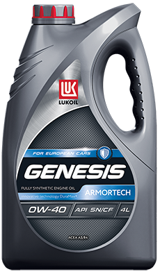 Масло LUKOIL GENESIS ARMORTECH 0W-40 SN/CF, канистра 4л/3,372кг